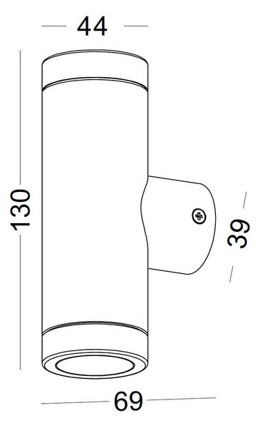 Aurelia LED nástěnné svítidlo IP65 Ra>90 Dolu