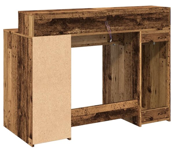 Psací stůl s LED světly old wood 120x55x91 cm kompozitní dřevo 3309418