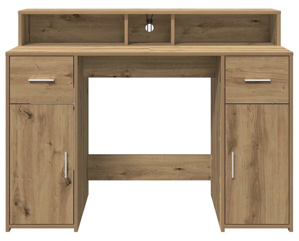 Psací stůl s LED dub artisan 120 x 55 x 91 cm kompozitní dřevo 3309419