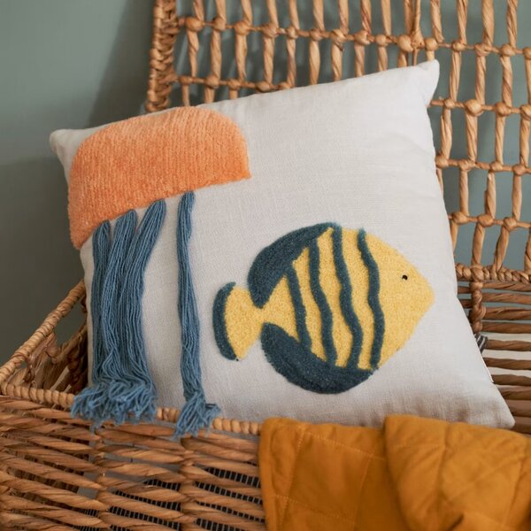 Modrý dětský povlak na polštář Kave Home Cordelia 45 x 45 cm