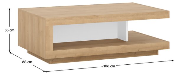 KONDELA Konferenční stolek LYOT01, dub riviera / bílá s extra vysokým leskem, LEONARDO