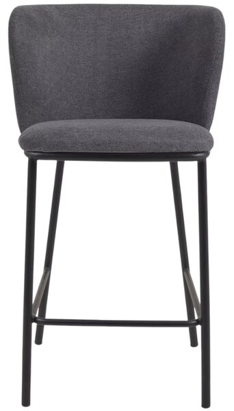 Kave Home Tmavě šedá barová židle Ciselia 65 cm