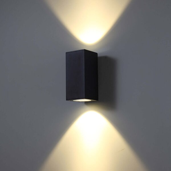Luca square LED nástěnné svítidlo IP65 Ra>90 ⌀100mmDolu