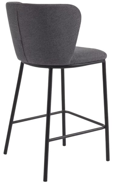 Kave Home Tmavě šedá barová židle Ciselia 65 cm