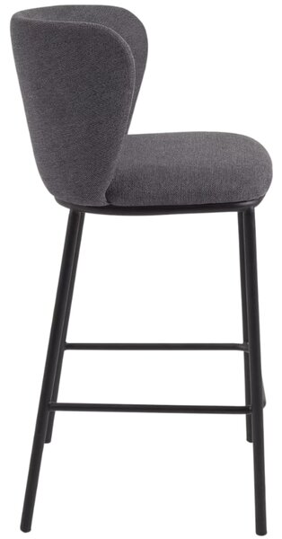 Kave Home Tmavě šedá barová židle Ciselia 65 cm