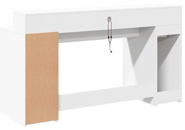 Psací stůl s LED světly bílý 160 x 55 x 91 cm kompozitní dřevo 3309429