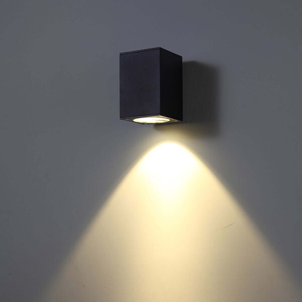 Luca square LED nástěnné svítidlo IP65 Ra>90 ⌀100mmDolu