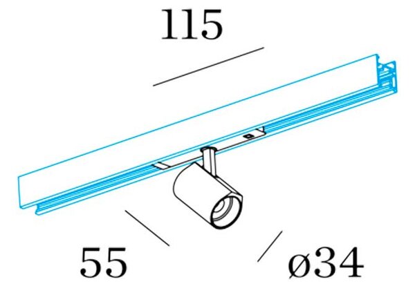 Wever and Ducré CENO 1.0 LED svítidlo pro 48V lištu černé 3000KČerná matná