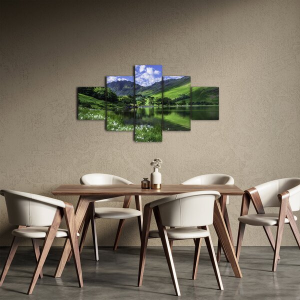 Obraz - Krajina s jezerem (125x70 cm)