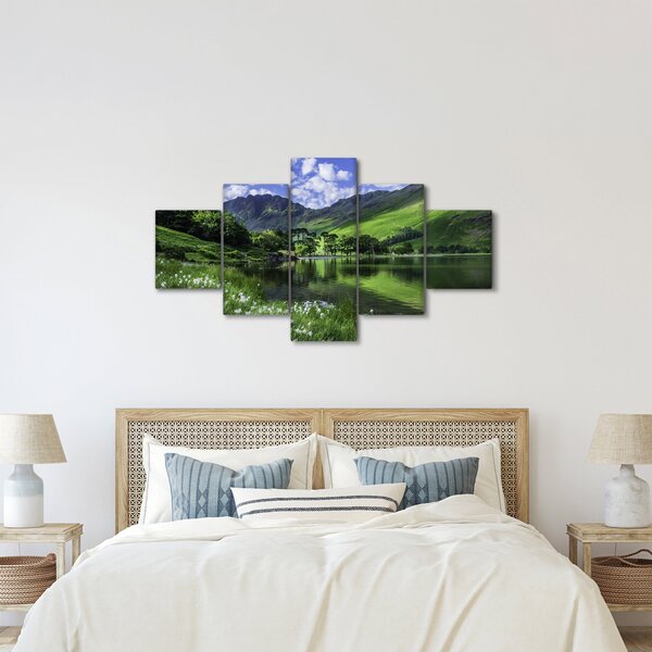 Obraz - Krajina s jezerem (125x70 cm)