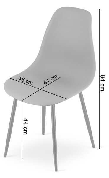 Set tří jídelních židlí WAT tmavě hnědý - černé nohy (3 ks)