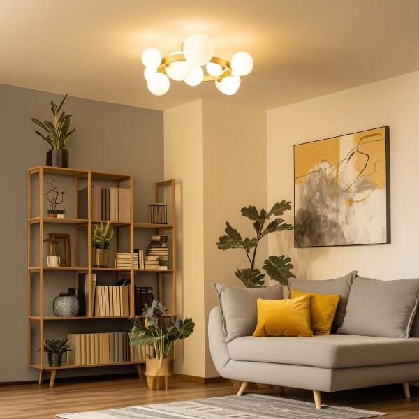 Brilagi - LED Přisazený lustr MILLA 10xG9/3W/230V zlatá/bílá