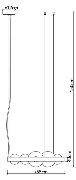 Faneurope Sonetto G9 kruhové závěsné svítidlo ⌀76cm