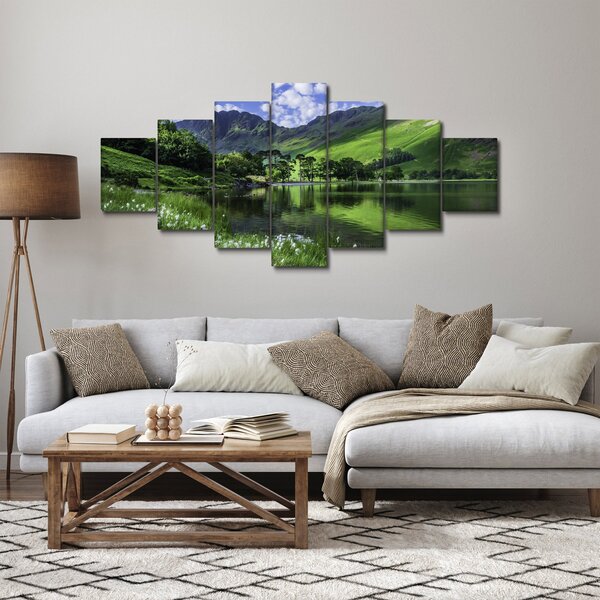 Obraz - Krajina s jezerem (210x100 cm)