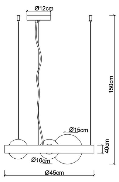 Faneurope Sonetto G9 kruhové závěsné svítidlo ⌀76cm