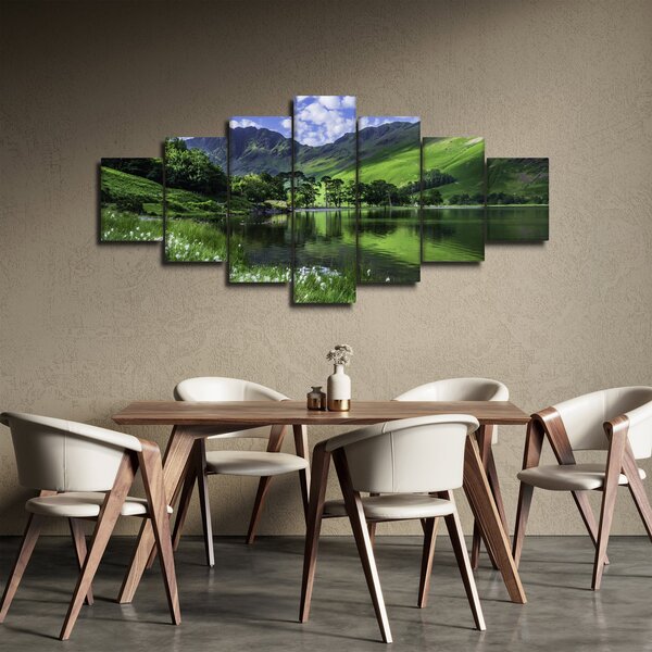 Obraz - Krajina s jezerem (210x100 cm)