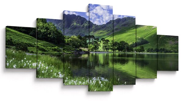 Obraz - Krajina s jezerem (210x100 cm)