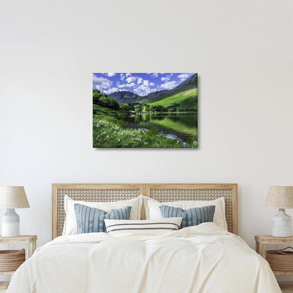 Obraz - Krajina s jezerem (70x50 cm)