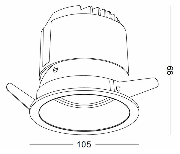 Spotlight LED zápustné kulaté svítidlo Ra90 ⌀ 63mm - 5W