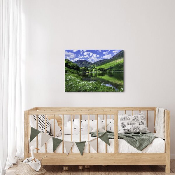 Obraz - Krajina s jezerem (70x50 cm)