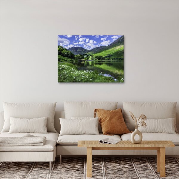 Obraz - Krajina s jezerem (70x50 cm)