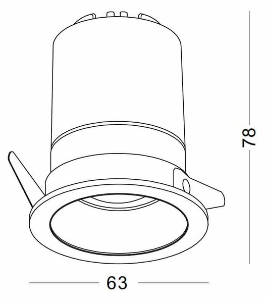 Spotlight LED zápustné kulaté svítidlo Ra90 ⌀ 63mm - 5W