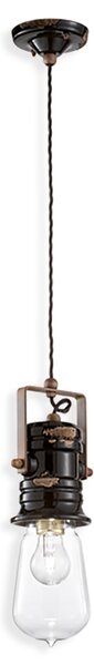 Ferroluce Závěsné retro svítidlo URBAN, v. 37 cm, 1xE27 Barva: Černá