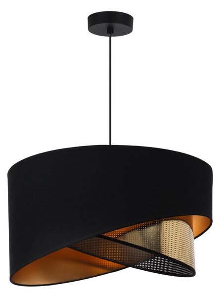 Závěsné svítidlo Asti Duo2, 1x PVC/černé textilní stínítko, (fi 45cm), g, b