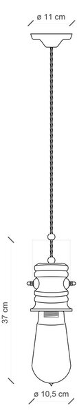 Ferroluce Závěsné retro svítidlo URBAN, v. 37 cm, 1xE27 Barva: Černá