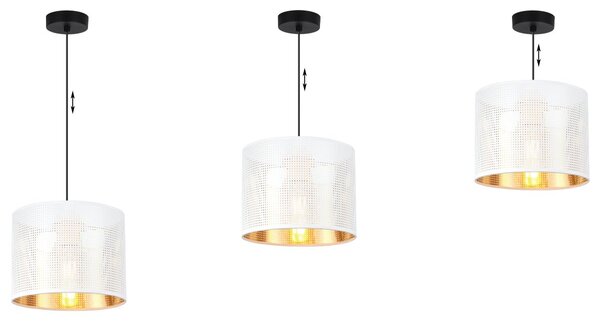 Závěsné svítidlo Asti0, 1x bílé PVC stínítko, (fi 20cm), g, b