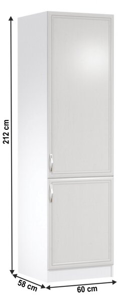 Skříňka na vestavěnou lednici D60ZL, pravá, bíla/sosna Andersen, SICILIA