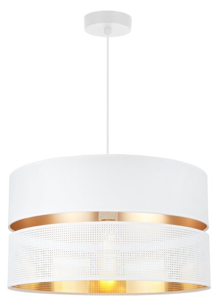 Závěsné svítidlo Asti, 1x PVC/bílé textilní stínítko, (fi 40cm), g, w