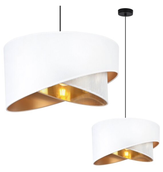 Závěsné svítidlo Asti Duo, 1x PVC/bílé textilní stínítko, (fi 45cm), g, b