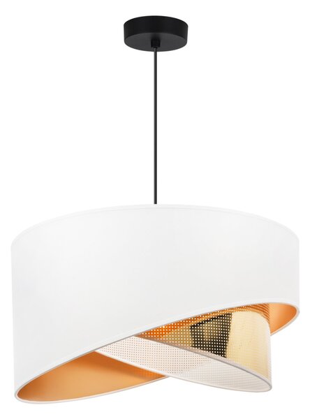 Závěsné svítidlo Asti Duo2, 1x PVC/bílé textilní stínítko, (fi 45cm), g, b