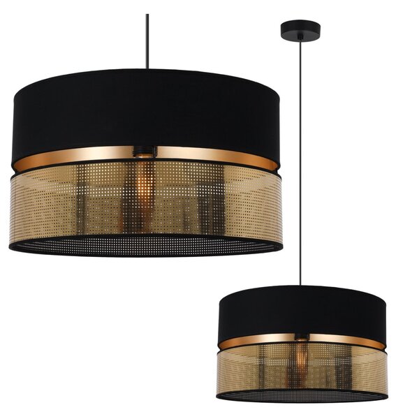 Závěsné svítidlo Asti2, 1x PVC/černé textilní stínítko, (fi 40cm), g, b