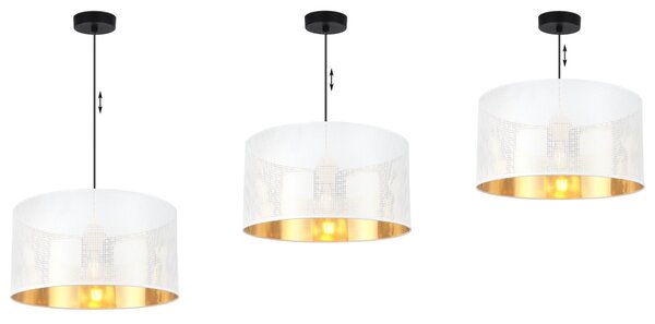 Závěsné svítidlo Asti0, 1x bílé PVC stínítko, (fi 35cm), g, b