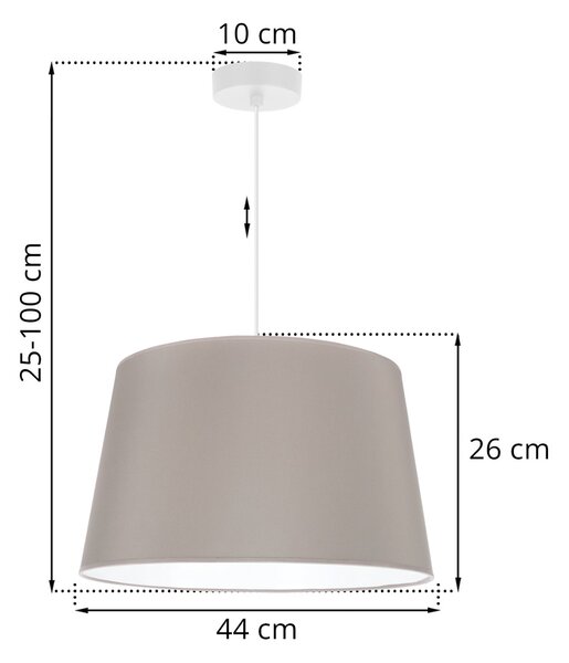 Závěsné svítidlo Gaja, 1x béžové textilní stínítko, (fi 44cm), w