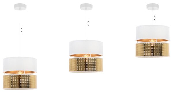 Závěsné svítidlo Asti2, 1x PVC/bílé textilní stínítko, (fi 20cm), g, w