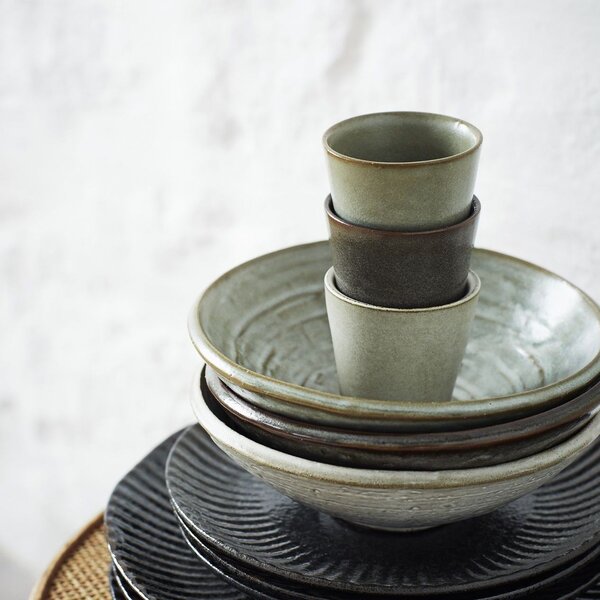 Kameninový šálek Grey Stoneware 100 ml B - tmavě šedá
