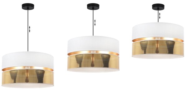 Závěsné svítidlo Asti2, 1x PVC/bílé textilní stínítko, (fi 40cm), g, b