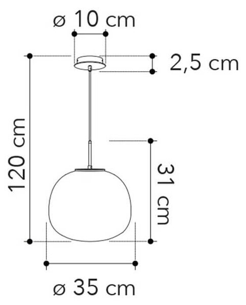 Faneurope Tolomeo E27 závěsné svítidlo Ø 35cm
