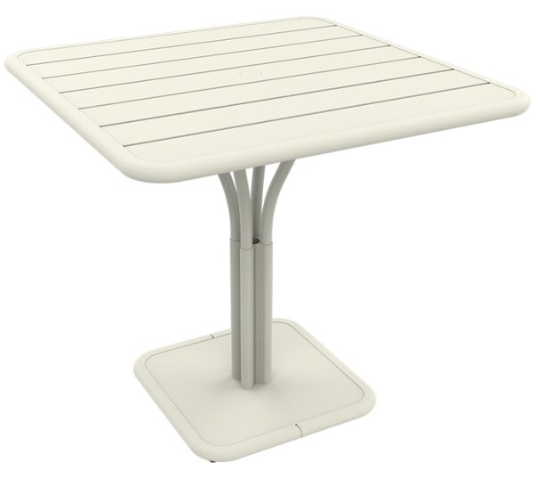 Světle šedý kovový stůl Fermob Luxembourg Pedestal 80 x 80 cm