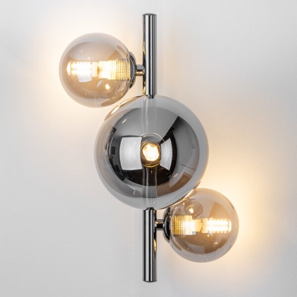 Brilagi - LED Nástěnné svítidlo MILLA 3xG9/3W/230V černý chrom/kouřová