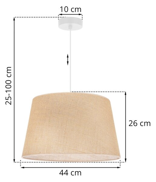 Závěsné svítidlo Juta, 1x jutové stínítko, (fi 44cm), w