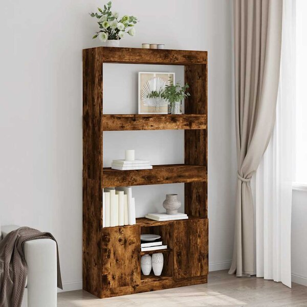 Skříň highboard kouřový dub 92 x 33 x 180 cm kompozitní dřevo 3309622