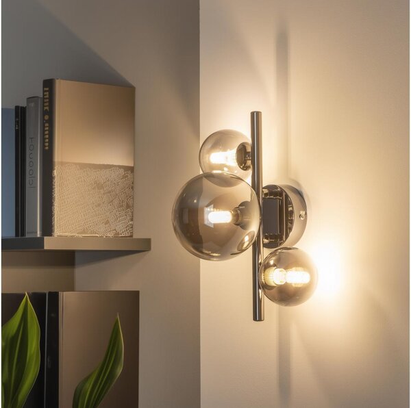 Brilagi - LED Nástěnné svítidlo MILLA 3xG9/3W/230V černý chrom/kouřová