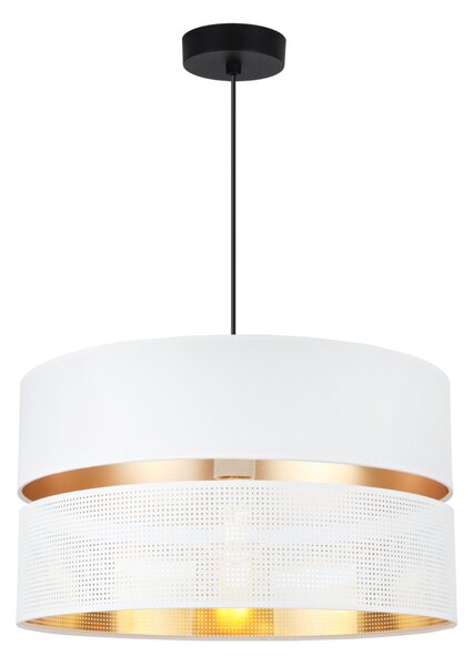 Závěsné svítidlo Asti, 1x PVC/bílé textilní stínítko, (fi 40cm), g, b