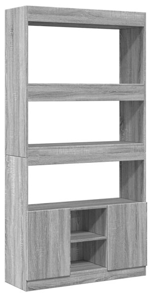 Skříň highboard šedá sonoma 92 x 33 x 180 cm kompozitní dřevo 3309623