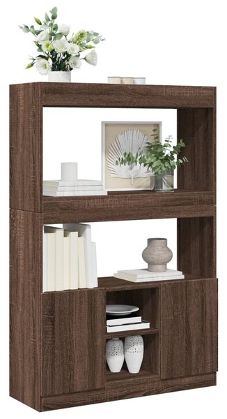 Skříň highboard hnědý dub 92 x 33 x 140 cm kompozitní dřevo 3309615