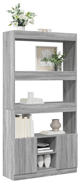 Skříň highboard šedá sonoma 92 x 33 x 180 cm kompozitní dřevo 3309623
